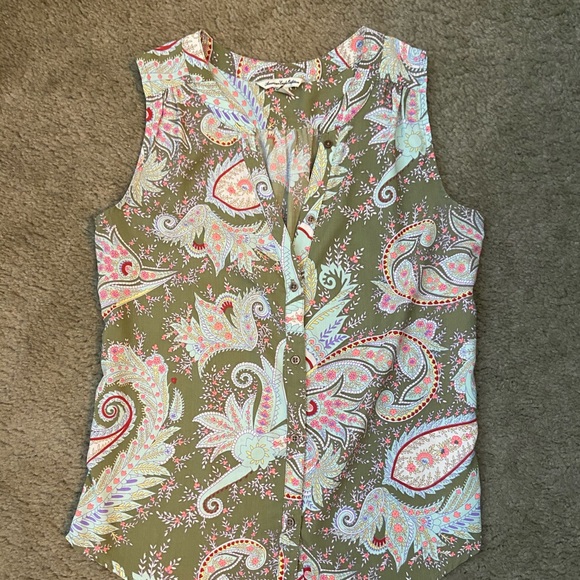 American Eagle sleeveless Paisley print shirt-XXS - Picture 2 of 7